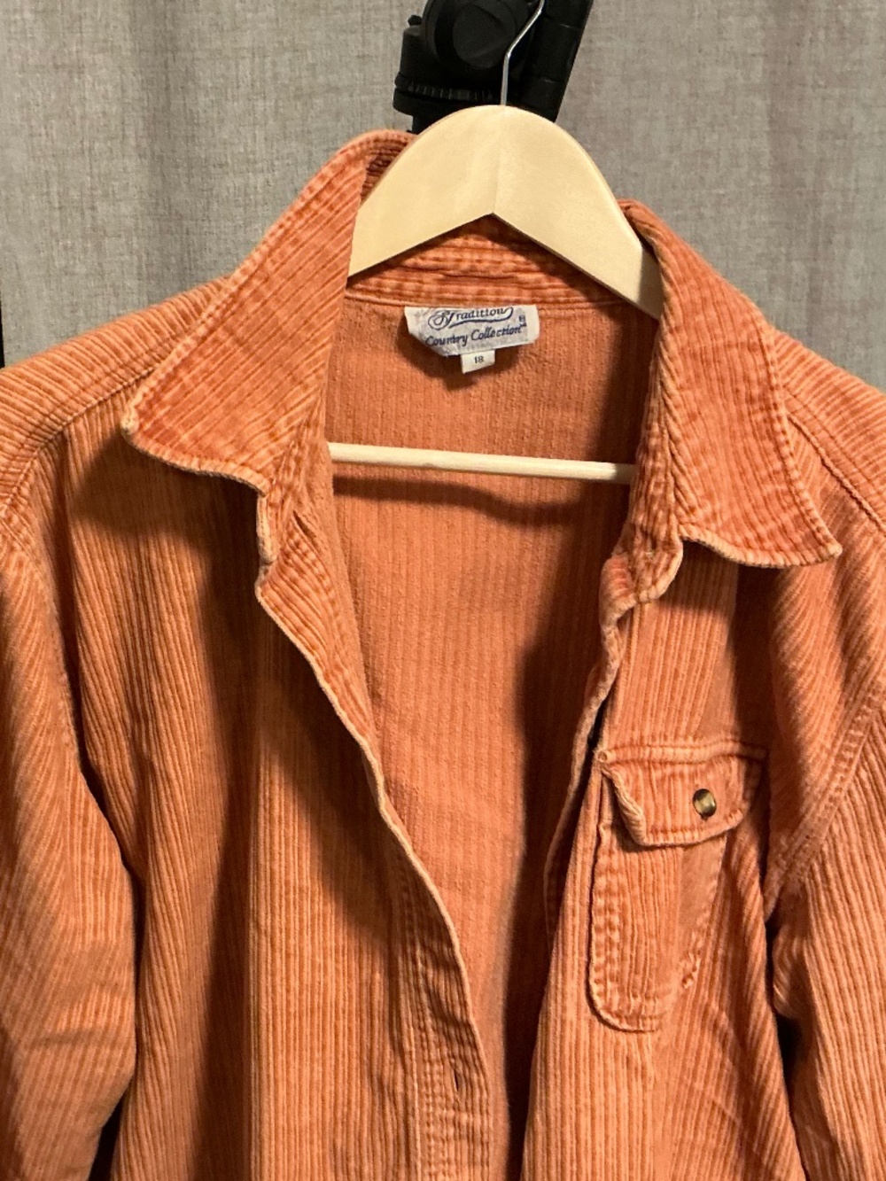 Vintage Corduroy Overshirt Orange | Button Up Shirt |